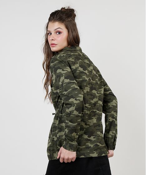 jaqueta de sarja feminina militar