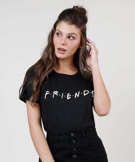 Blusa-Feminina-Friends-Manga-Curta-Preta-9857817-Preto_1