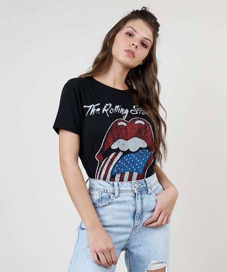 Blusa-Feminina-de-Banda-The-Rolling-Stones-Manga-Curta-Decote-Redondo-Preta-9894318-Preto_1
