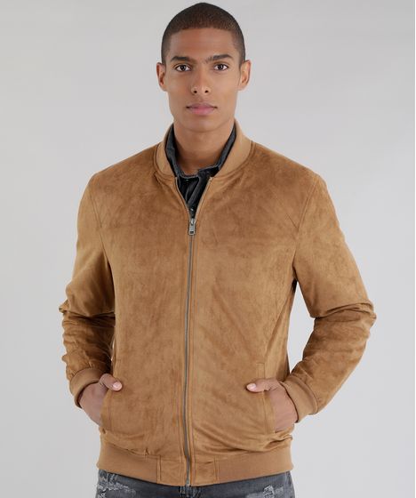 jaqueta bomber suede