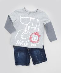 Camiseta-com-Estampa-de-Bichos-Cinza-Mescla-8620420-Cinza_Mescla_3
