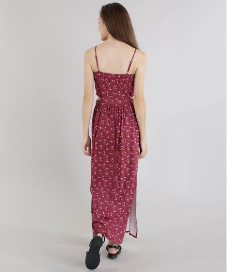 vestido longo estampado juvenil