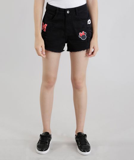 Short-com-Patchs-Mickey-Preto-8634639-Preto_1 Short-com-Patchs-Mickey-Preto-8634639-Preto_1
