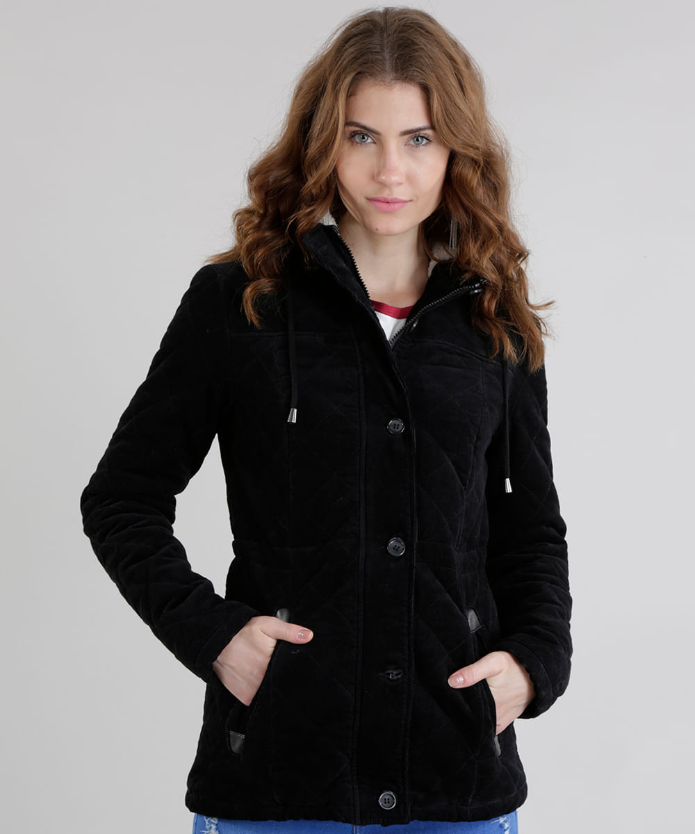 casaco de veludo cotele feminino