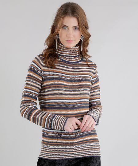 Sueter-em-Trico-Listrado-Marrom-8494412-Marrom_1 Sueter-em-Trico-Listrado-Marrom-8494412-Marrom_1