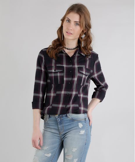 Camisa-Xadrez-em-Algodao---Sustentavel-Roxa-8501034-Roxo_1