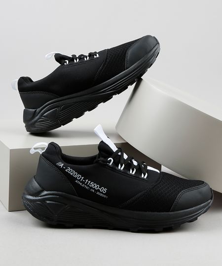 Tenis-Masculino-Oneself-Chunky-em-Neoprene-com-Recortes-Preto-9924400-Preto_1