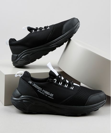 Tenis-Masculino-Oneself-Chunky-em-Neoprene-com-Recortes-Preto-9924400-Preto_1