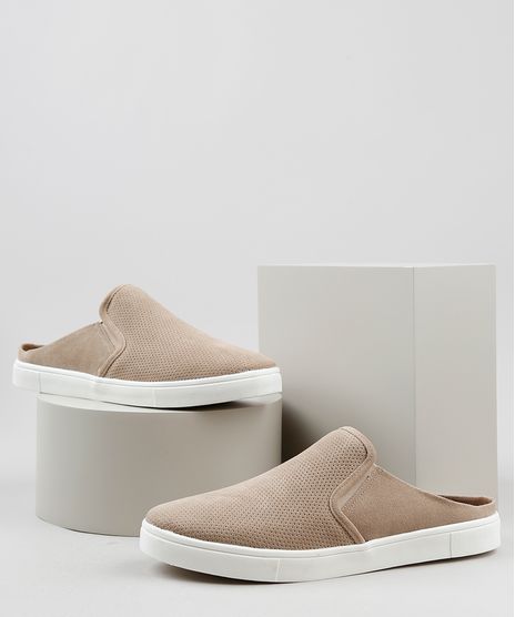 Tenis-Slip-On-Mule-Masculino-Oneself-com-Micro-Furos-Bege-9939391-Bege_1
