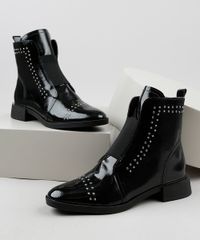 Bota-Feminina-Oneself-Cano-Curto-Salto-Baixo-com-Tachas-Preta-9942444-Preto_1