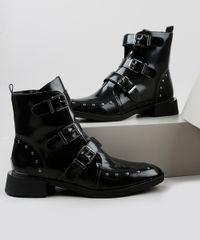 Bota-Coturno-Feminina-Oneself-Cano-Baixo-Salto-Baixo-em-Verniz-com-Fivelas-e-Tachas-Preta-9942445-Preto_1