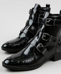 Bota-Coturno-Feminina-Oneself-Cano-Baixo-Salto-Baixo-em-Verniz-com-Fivelas-e-Tachas-Preta-9942445-Preto_3