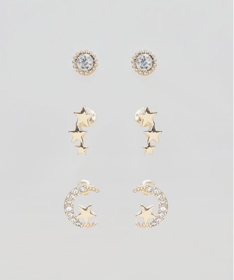 Kit-de-3-Brincos-Femininos-com-Strass-Dourado-9860314-Dourado_1