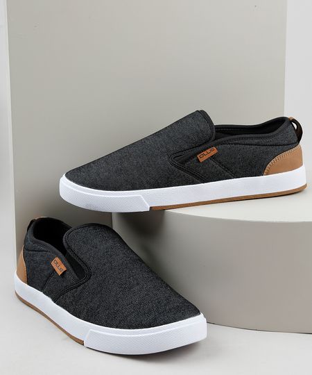 Tenis-Jeans-Slip-On-Masculino-Ollie-Preto-9924409-Preto_1 Tenis-Jeans-Slip-On-Masculino-Ollie-Preto-9924409-Preto_1