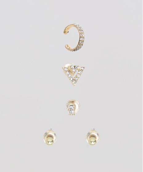 Kit-de-4-Brincos-Femininos---Piercing-com-Strass-Dourado-9860336-Dourado_1