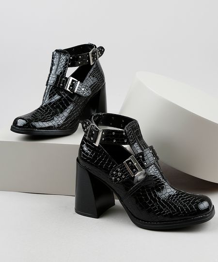 Bota-Feminina-Oneself-Salto-Alto-Grosso-Bico-Quadrado-Texturizado-Croco-com-Vazados--Preta-9942439-Preto_1