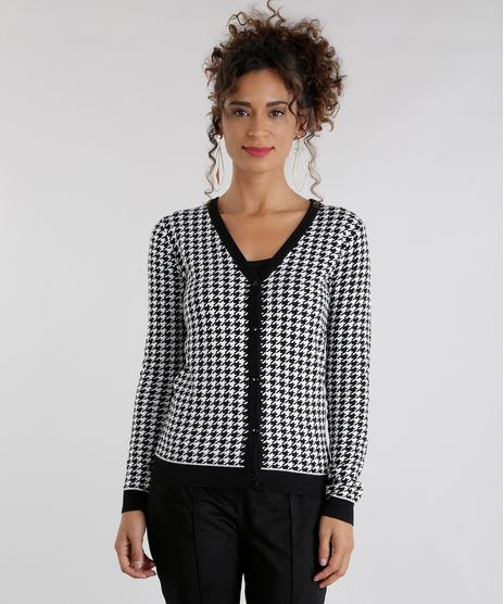 Cardigan-em-Jacquard-Pied-de-Poule-Preto-8481587-Preto_1