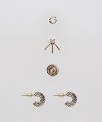 Kit-de-5-Brincos-Femininos-Dourado-9860320-Dourado_1