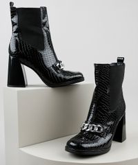 Bota-Feminina-Oneself-Cano-Medio-Salto-Quadrado-Alto-Texturizado-Croco-com-Corrente---Preta-9942432-Preto_1
