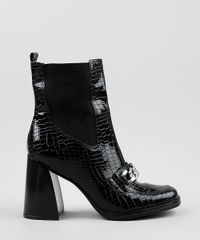 Bota-Feminina-Oneself-Cano-Medio-Salto-Quadrado-Alto-Texturizado-Croco-com-Corrente---Preta-9942432-Preto_2