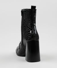 Bota-Feminina-Oneself-Cano-Medio-Salto-Quadrado-Alto-Texturizado-Croco-com-Corrente---Preta-9942432-Preto_4