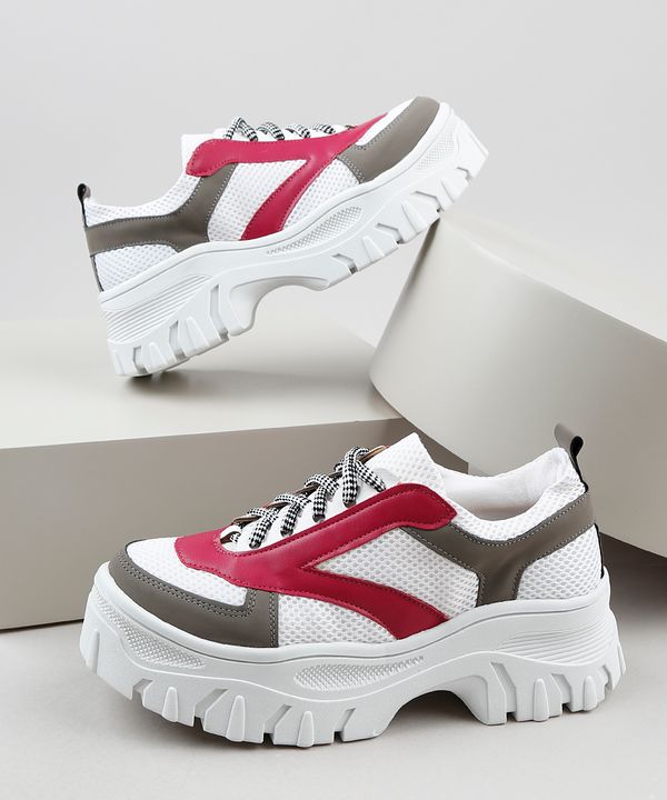 Tênis Feminino Oneself Sneaker Chunky com Recortes Branco 35