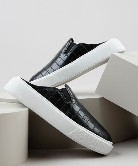 Tenis-Slip-On-Mule-Feminino-Oneself-Texturizado-Croco-Preto-9829613-Preto_1