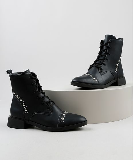 Bota-Coturno-Feminina-Oneself-Cano-Curto-Salto-Baixo-Grosso-com-Tachas-Preta-9942438-Preto_1