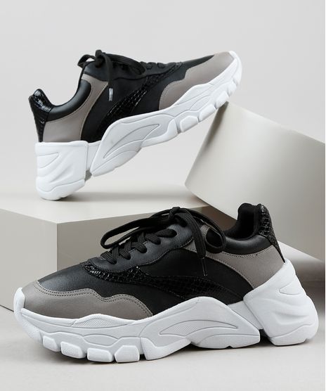 Tenis-Feminino-Oneself-Sneaker-Chunky-com-Recortes-Bicolor-Preto-9906437-Preto_1