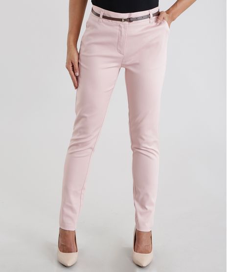 Calca-Skinny-de-Piquet-em-Algodao---Sustentavel-com-Cinto-Rosa-Claro-8445188-Rosa_Claro_1