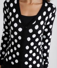 Cardigan-em-Jacquard-Estampado-de-Poa-Preto-8481569-Preto_4