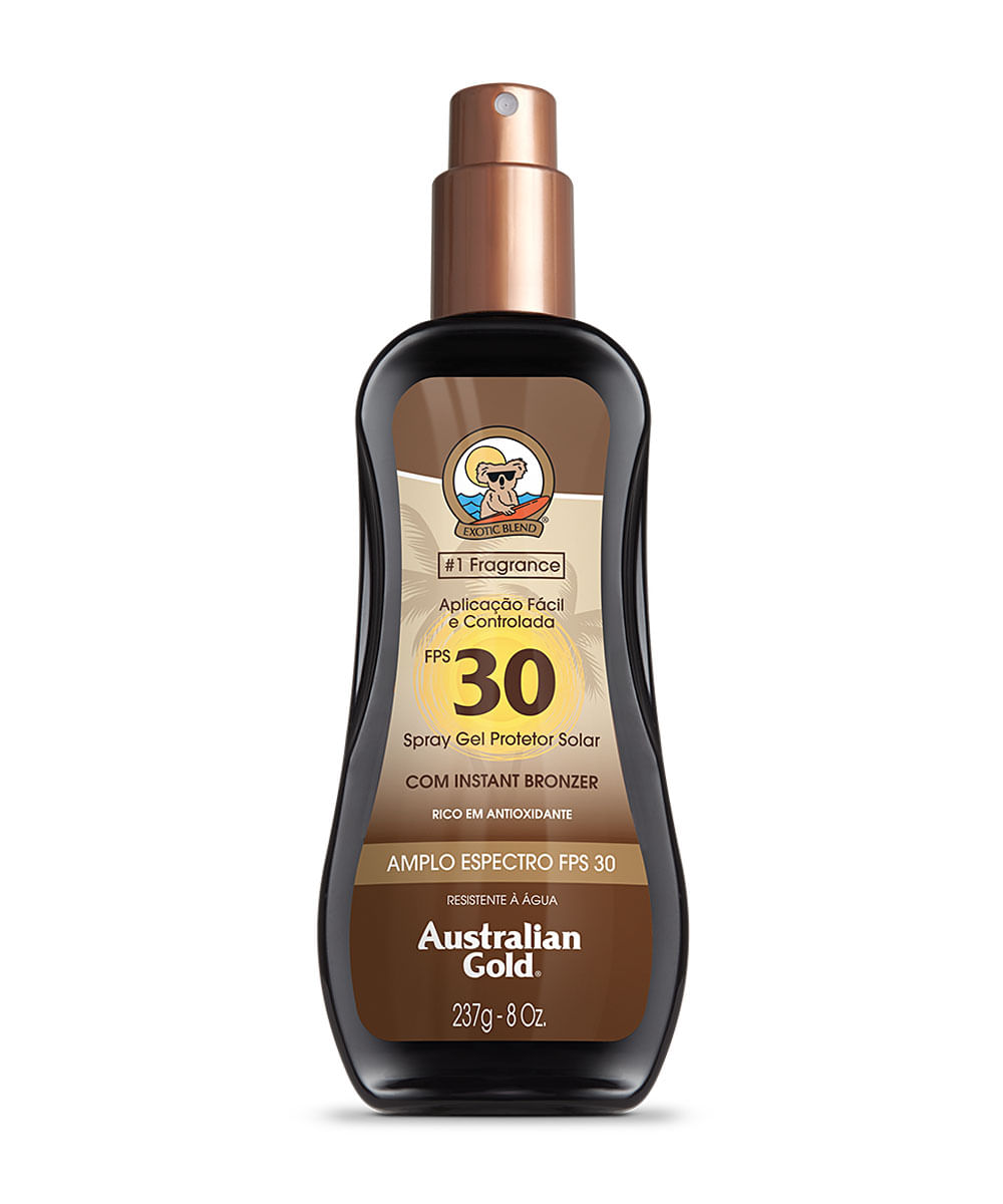 Protetor Solar Australian Gold Spray Gel FPS 30 - 237ml único