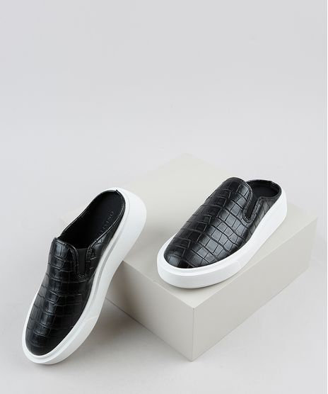 Tenis-Slip-On-Mule-Feminino-Oneself-Texturizado-Croco-Preto-9839203-Preto_1