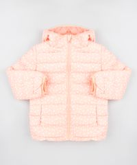 Jaqueta-Puffer-Infantil-Estampada-Floral-em-Nylon-com-Capuz-e-Bolsos-Laranja-9782709-Laranja_1