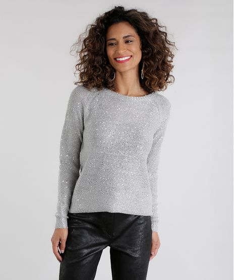 Sueter-em-Trico-com-Paetes-Cinza-Claro-8473935-Cinza_Claro_1