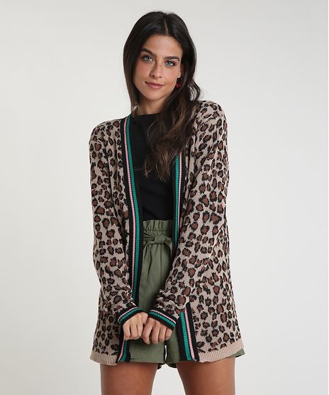 Capa-Feminina-Longa-em-Trico-Estampada-Animal-Print-Onca-Bege-9813091-Bege_1