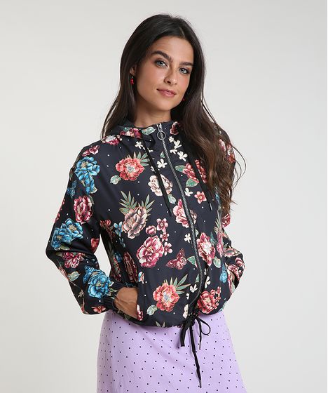 jaqueta feminina floral