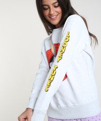Blusao-Feminino-Looney-Tunes-em-Moletom-Felpado-Cinza-Mescla-Claro-9912927-Cinza_Mescla_Claro_4