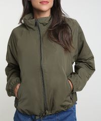 Jaqueta-Feminina-Cropped-em-Nylon-com-Bolsos-Verde-Militar-9805003-Verde_Militar_4