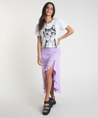Blusa-Feminina-Gatinho--Bons-Drinks--Manga-Curta-Decote-Redondo-Cinza-Mescla-Claro-9932993-Cinza_Mescla_Claro_3