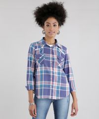 Camisa-Xadrez-com-Renda-Azul-8640113-Azul_1 Camisa-Xadrez-com-Renda-Azul-8640113-Azul_1
