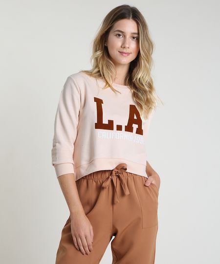 Blusao-Feminino-Cropped--L-A--California--em-Moletom-Decote-Redondo-Rose-9904117-Rose_1 Blusao-Feminino-Cropped--L-A--California--em-Moletom-Decote-Redondo-Rose-9904117-Rose_1