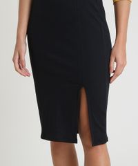 Saia-Feminina-Midi-Canelada-com-Fenda-Preta-9847144-Preto_4