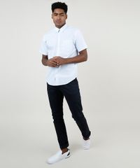 Camisa-Masculina-Comfort-Estampada-Xadrez-com-Bolso-Manga-Curta-Azul-Claro-9831773-Azul_Claro_3