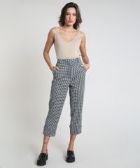 Calca-Feminina-Mindset-Cigarrete-Cintura-Super-Alta-Alfaiatada-Estampada-Pied-de-Poule-Preta-9909659-Preto_3