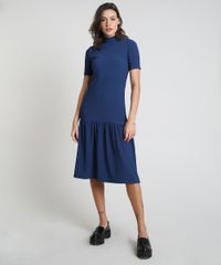Vestido-Feminino-Mindset-Midi-Canelado-com-Recorte-Manga-Curta-Gola-Alta-Azul-Marinho-9947931-Azul_Marinho_3 Vestido-Feminino-Mindset-Midi-Canelado-com-Recorte-Manga-Curta-Gola-Alta-Azul-Marinho-9947931-Azul_Marinho_3