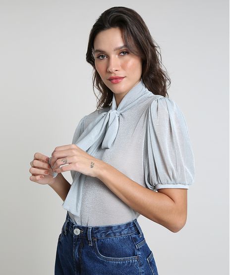 Blusa-Feminina-Mindset-em-Tule-com-Lurex-Manga-Bufante-Gola-Laco-Prateada-9883323-Prateada_1