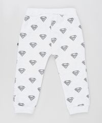 Calca-Infantil-Super-Homem-Estampada-em-Moletom-com-Bolsos-Cinza-Mescla-9833112-Cinza_Mescla_2