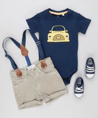 Bermuda-de-Sarja-Infantil-Reta-com-Suspensorio-e-Bolsos-Kaki-9891696-Kaki_3
