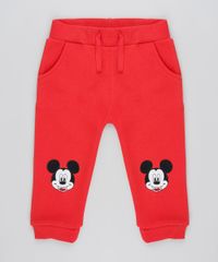Calca-Infantil-Mickey-com-Bordado-em-Moletom-Felpado--Vermelha-9839860-Vermelho_1